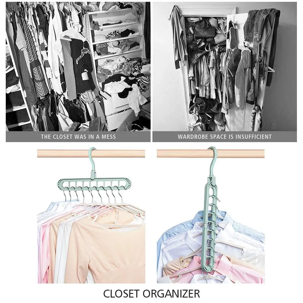 3 Magic Space Saving Clothes Hangers Smart Closet Organizer Premium Wardrobe Clothing Cascading Hanger for Shirts Pants Dresses