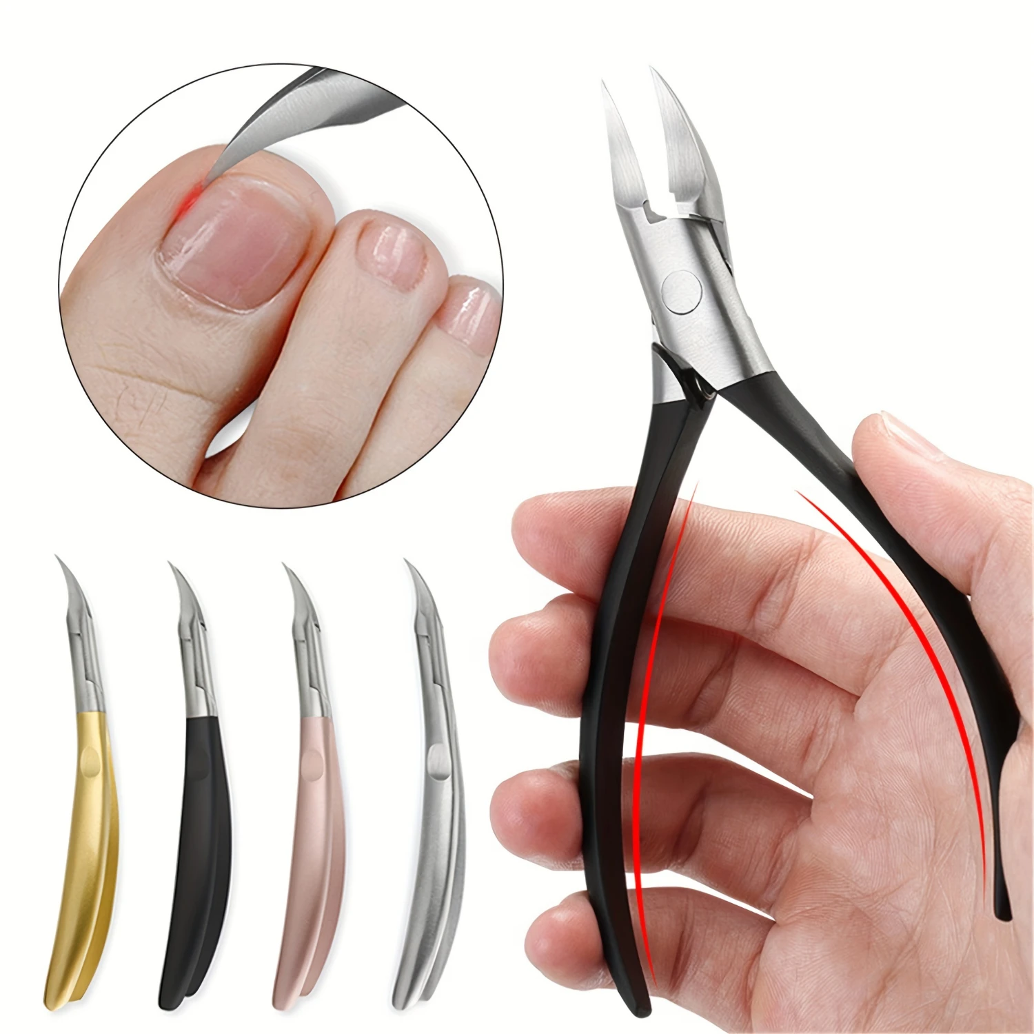 

Precision Cuticle Nippers & Toenail Clippers - High-Quality Stainless Steel, Ergonomic, Unscented, Easy-Clean Manicure and Pedic