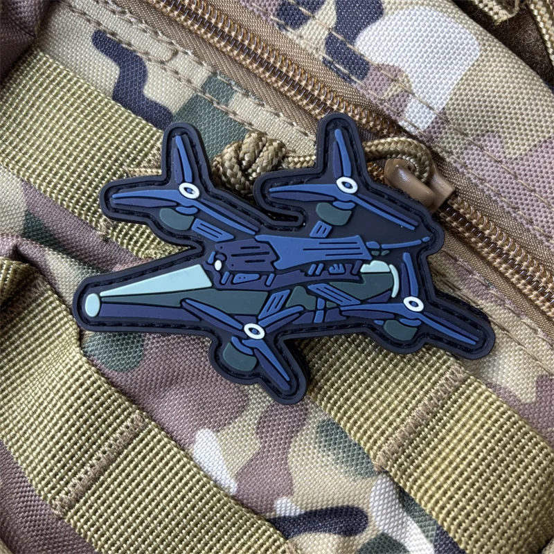 Parche táctico militar PVC 3D UAV con gancho para ropa y mochila - imagen 3