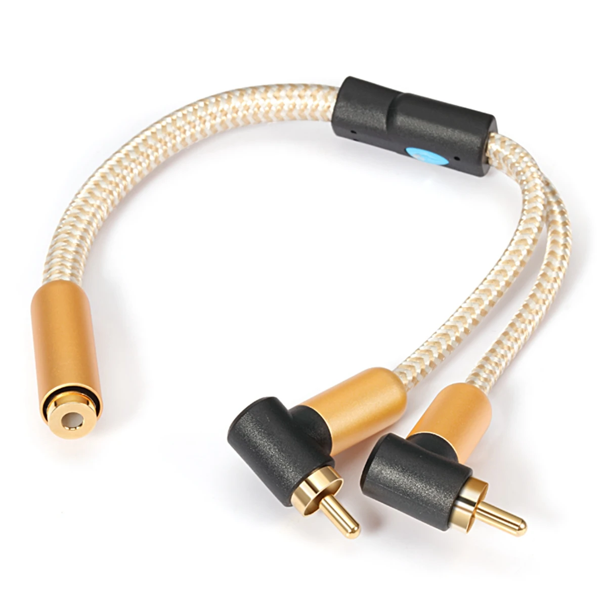 Audiophile Short Interconnect Cable 25CM Mini Jack 3.5mm Female to Dual RCA Male for Headphone Laptop 1/8