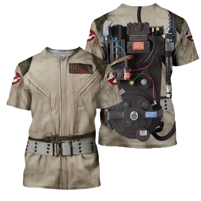 Full Printed Cool Firefighter Uniform T Shirts For Men Short Sleeves O-neck Oversized Funny Tee Tops Mens Fireman Cosplay Tshirt