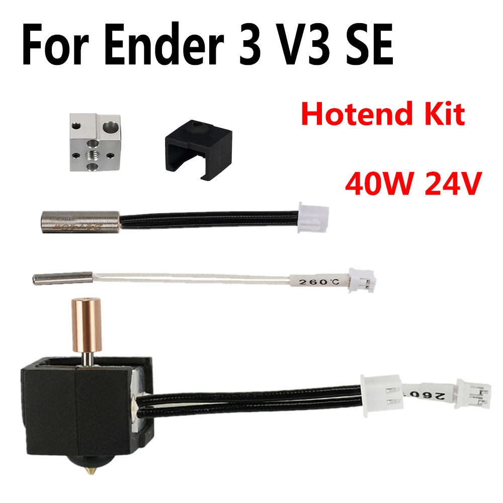 3D Printer Accessories Hot End For Ender 3 V3 SE Kit Upgrade Hotend 24V 40W Heating Pipe Thermistor for Creality Ender 3 v3 SE