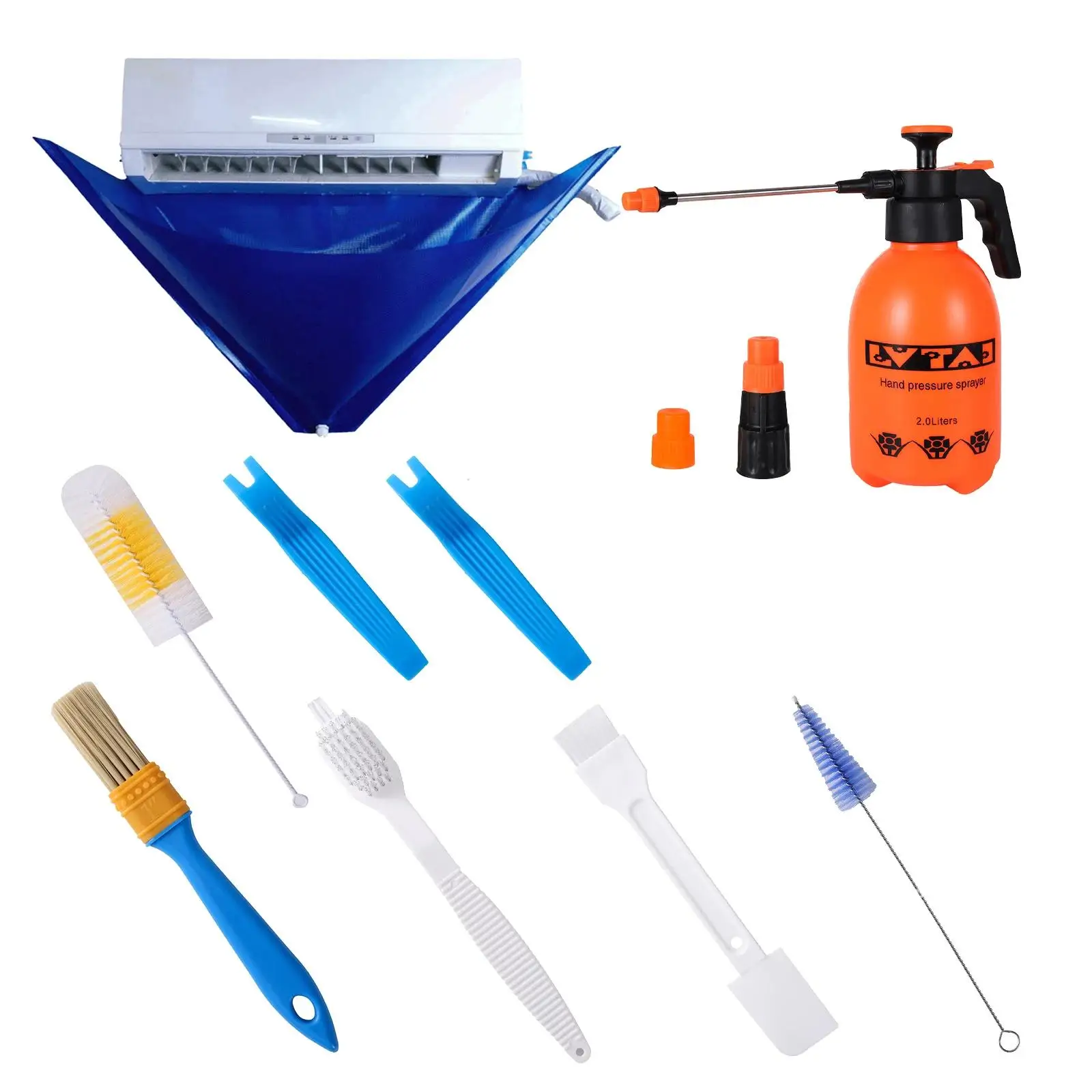 Air Conditioner Cleaning Kit Leak-proof Cover with Pipe Air Clean Tool Disassembly-free Water 6/10/12Pcs Conditioner Cleaning