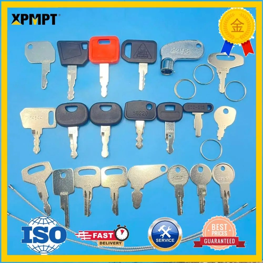 48pcs 166 430 Heavy Equipment Construction Ignition Key For Kobelco BOBCAT Komatsu Excavator Keys 459A 5P8500 455 83353 14607
