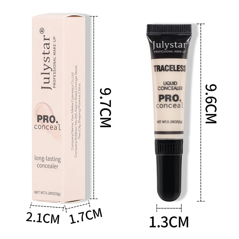 Wijzig Huidskleur Vloeibare Concealer Foundation Lange Tijd Vochtinbrengende Crème Cover Acne Vlekken Donkere Cirkel Niet Gemakkelijk Te Verwijderen Make-Up