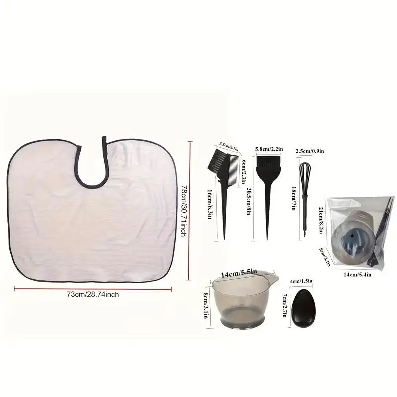 

9Pcs/Set Hairdressing Brushes Bowl Comb Clips Salon Hair Color Dye Tint Tool Set Hair Coloring Bleaching Dye DIY Tools