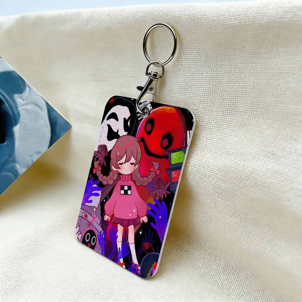 Y-Yume Nikki Rectangle Keychain Card Holder, Badge Credit Card Holder, Student ID Card Holder, Bus Cards Cover