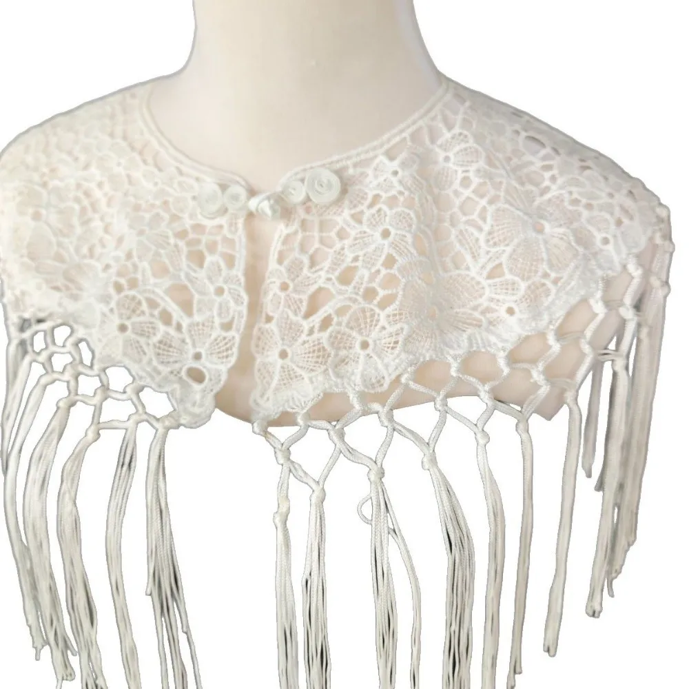 New Hollow Out Tassel Shawl Chinese Style Handwoven Lace Tassel Elegant Cloud Shoulder Women