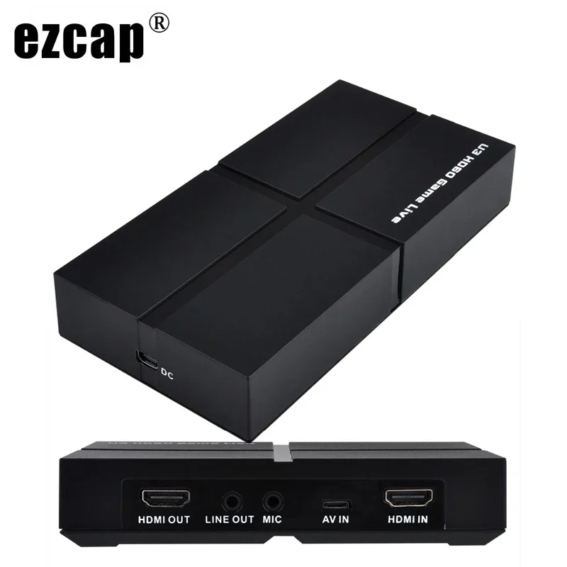 USB 3.0 1080p AV Component Composite HDMI Video Capture Card Game Recording Box PC Live Streaming Support Loop Mic Input Audio