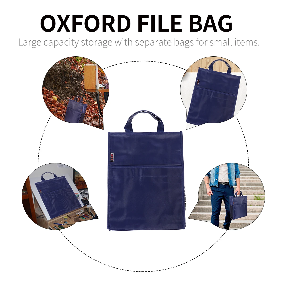 

File Holder Important Document Binder Folder Storage Bag Documents Travel Organizer Laptop Tote Carry Handbag Case