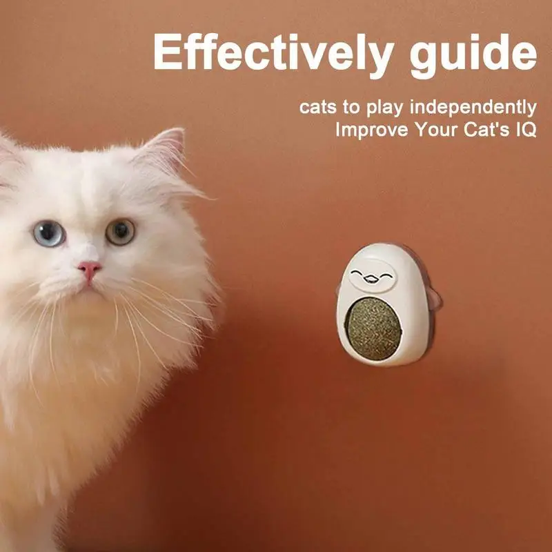 Teeth Cleaning Cat Toy Safe And Healthy Cat Self-Adhesive Rotating Ball Easy To Use Fun Grinding Teeth Funny Cat Toy For Cat