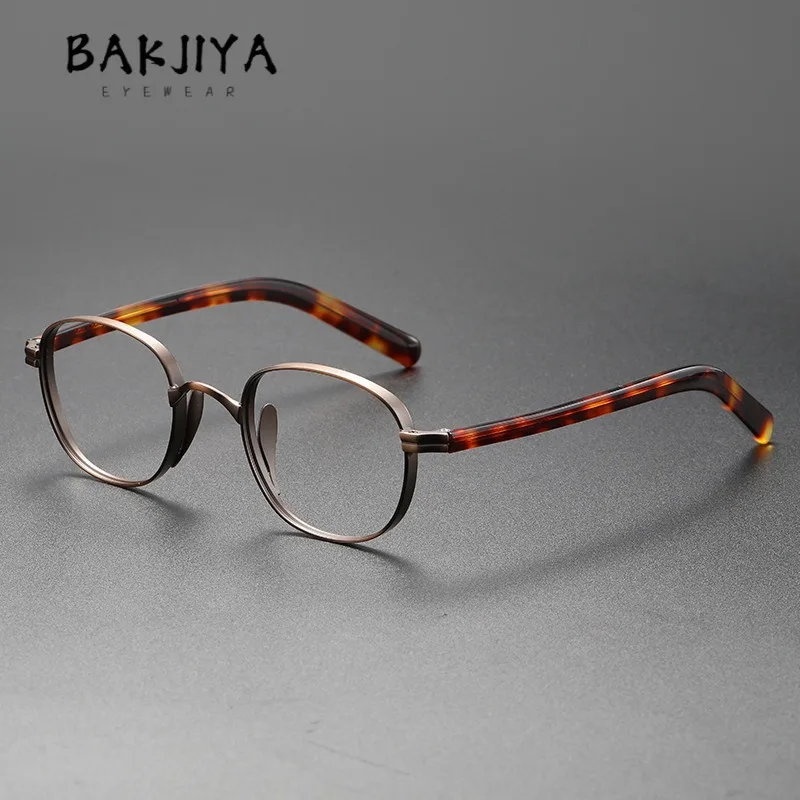

Vintage Titanium Alloy Glasses Frames Men Handmade Acetate Optical Prescription Eyeglasses Women Luxury Brand Designer Eyewear