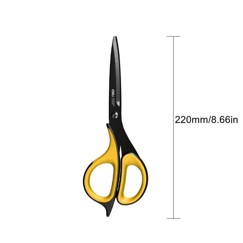 Deli 77757 Stainless Steel Scissors 220mm Multi-functional Household Office Tailor's Hand Scissors for Precision Cutting