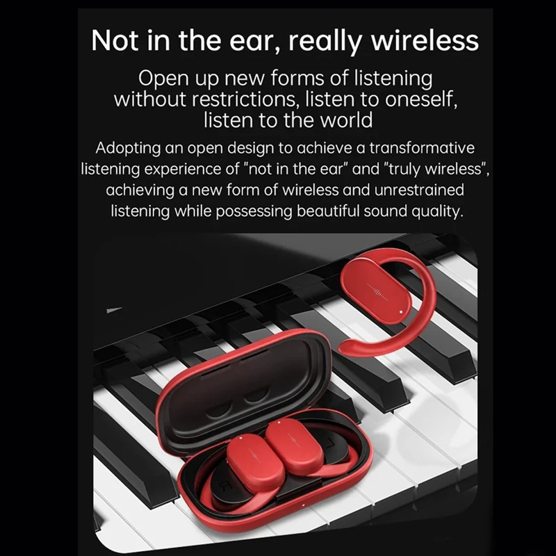 Wireless Headphones TWS Earbuds Deep Bass Rotable Earhook Bluetooth Earphones With Mic For Drivers Office Sports