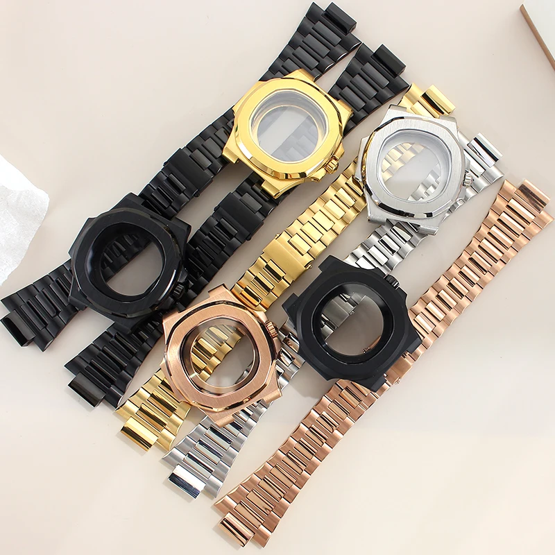 

40mm Watch Case Bracelet 316L Stainless Steel For Seiko NH35 NH36 NH38/34 4R36 Movement 30.8mm Dial Sapphire Glass Mod Nautilus