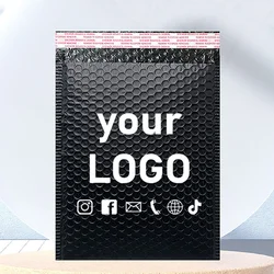 Minimum order of 50 pieces black bubble bag express packaging storage bag plastic self-adhesive bag thickened bag printing logo