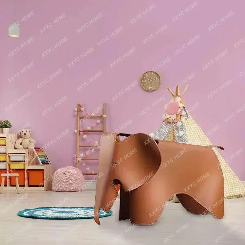 Ins Nordic creative elephant chair shoes chair stool cute little elephant chair children's animal stool ornaments toy stool