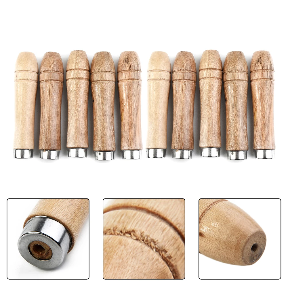 10pcs/set Wooden File Handle Replacement For Metal File Wood Rasp Screwdrivers Hand Drills Easy To Use
