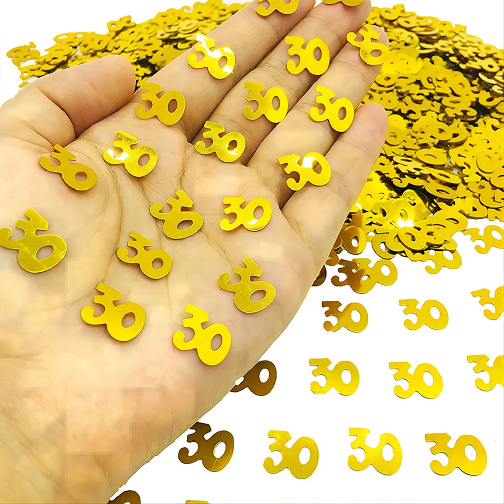 15 g/zak Digitale Gouden Confetti Glitter Nummer 18/21/30/40/50/60/70 Papierresten Verjaardagsfeestje Verjaardag Bruiloft Decoratie