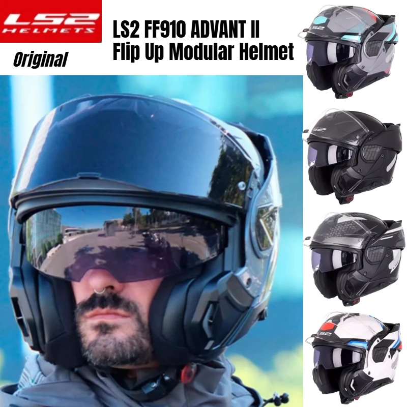 

LS2 FF910 ADVANT II Flip Up Motorcycle Modular Helmet Double Visor Full Face Helmets for Harley ECE DOT Casco De Motocicleta
