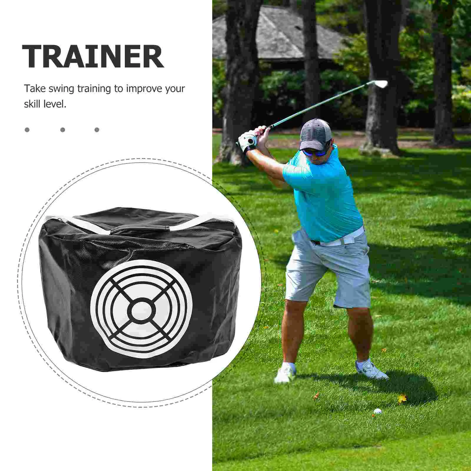 Golf Bag Trainer Training Pouch Rising Impact Swing Hitting Tool Aid Smash Exercise Device for Practice