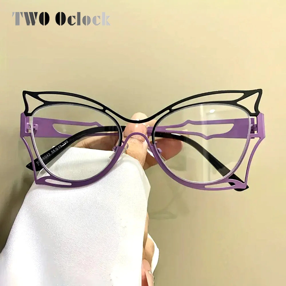 

Luxury Designer Eyeglasses Frame Women Butterfly Hollow-Out Glasses Frame 2025 Blue Light Glasses Optical Non-Prescription Frame