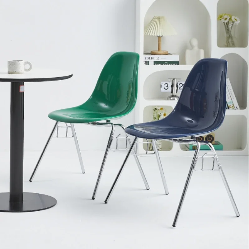 Backrest Plastic Dining Chair Postage Modern Style Iron Leg PC Comedor De 4 Sillas Dressing Stool Dining Room Stool Chair