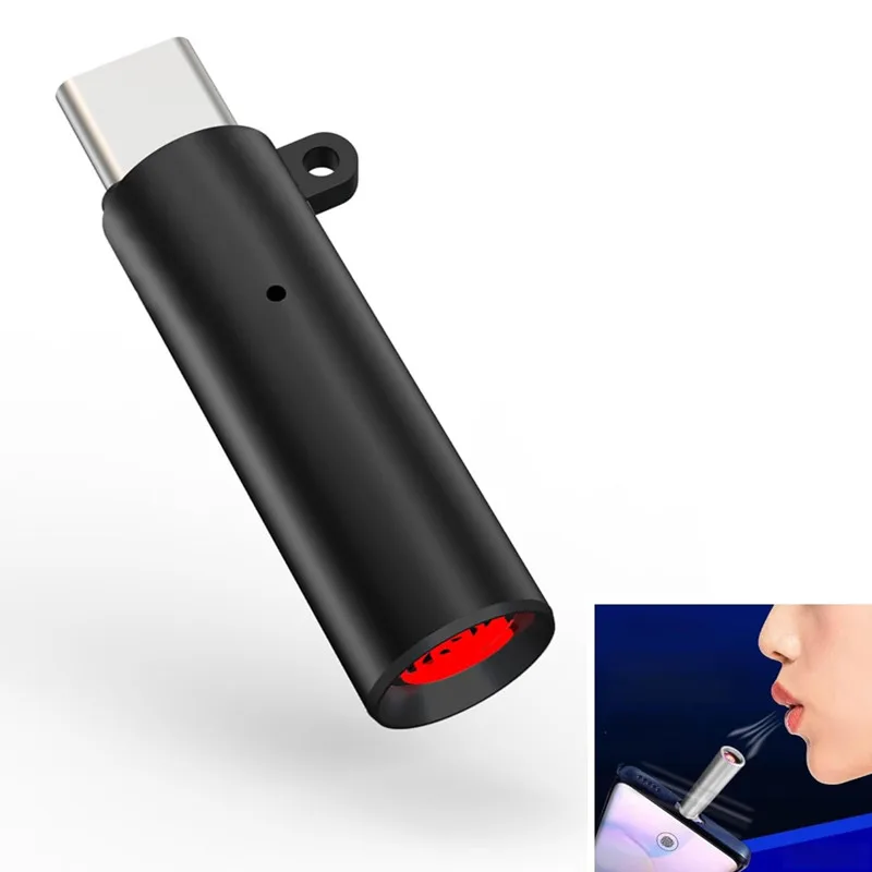 

Портативный мини-прикуриватель типа C, выдувной провод для мобильного телефона, разъем USB C, карманный беспламенный дорожный аксессуар