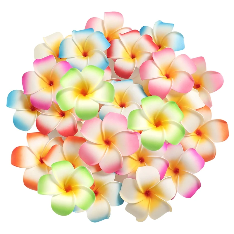 

5Pcs/lot Mini Foam Hawaiian Frangipani Artificial Plumeria Flower Hat Hair Decorations for Home Party Beach Vacation Decoration