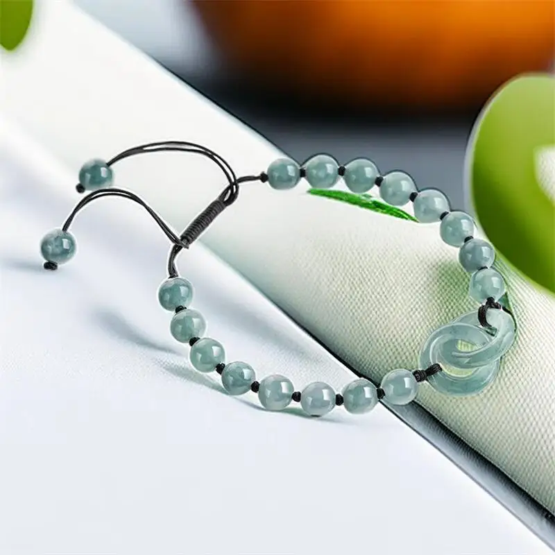 Natural Burmese Jadeite Ring Bracelet Women Men Amulet Real Jewelry Charm Luxury Blue Myanmar Jade Bangle Stone Fashion