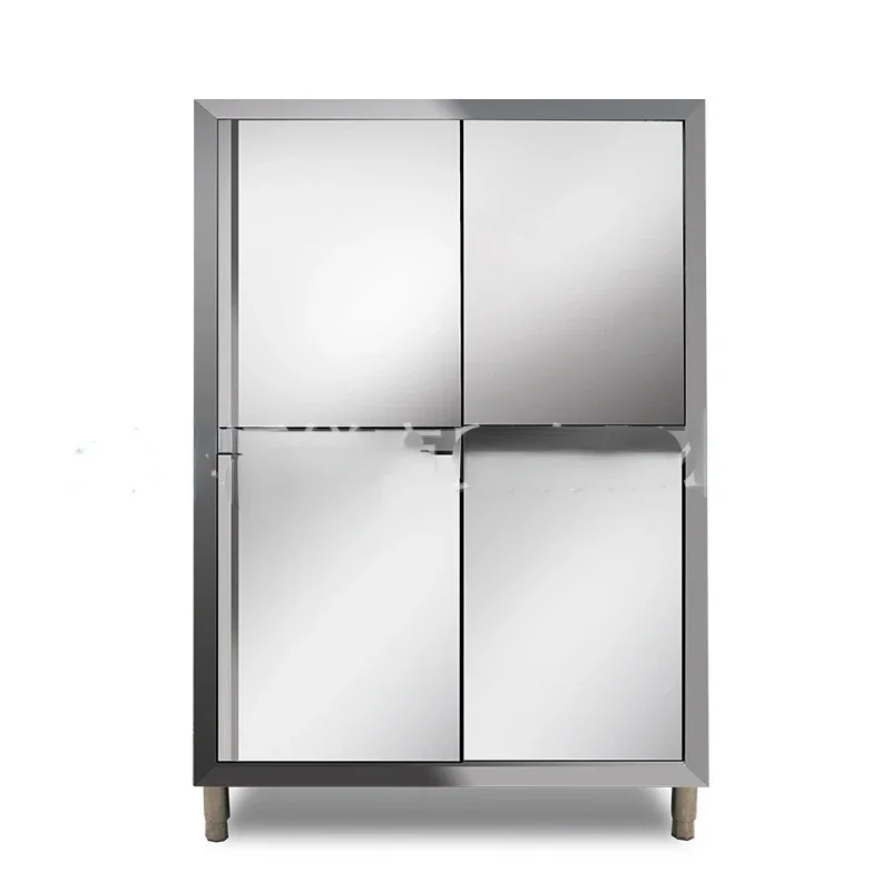 

Stainless Steel Cupboard Food Cabinet Cleaning Cabinet Locker 4-Door Commercial Kitchen Cupboard High-Depth Storage Cupboard