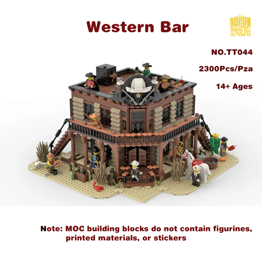 MOC TT044 Western Bar Model With PDF Drawings Building Blocks Bricks Kids Educational DIY Toys Birthday Christmas Gifts