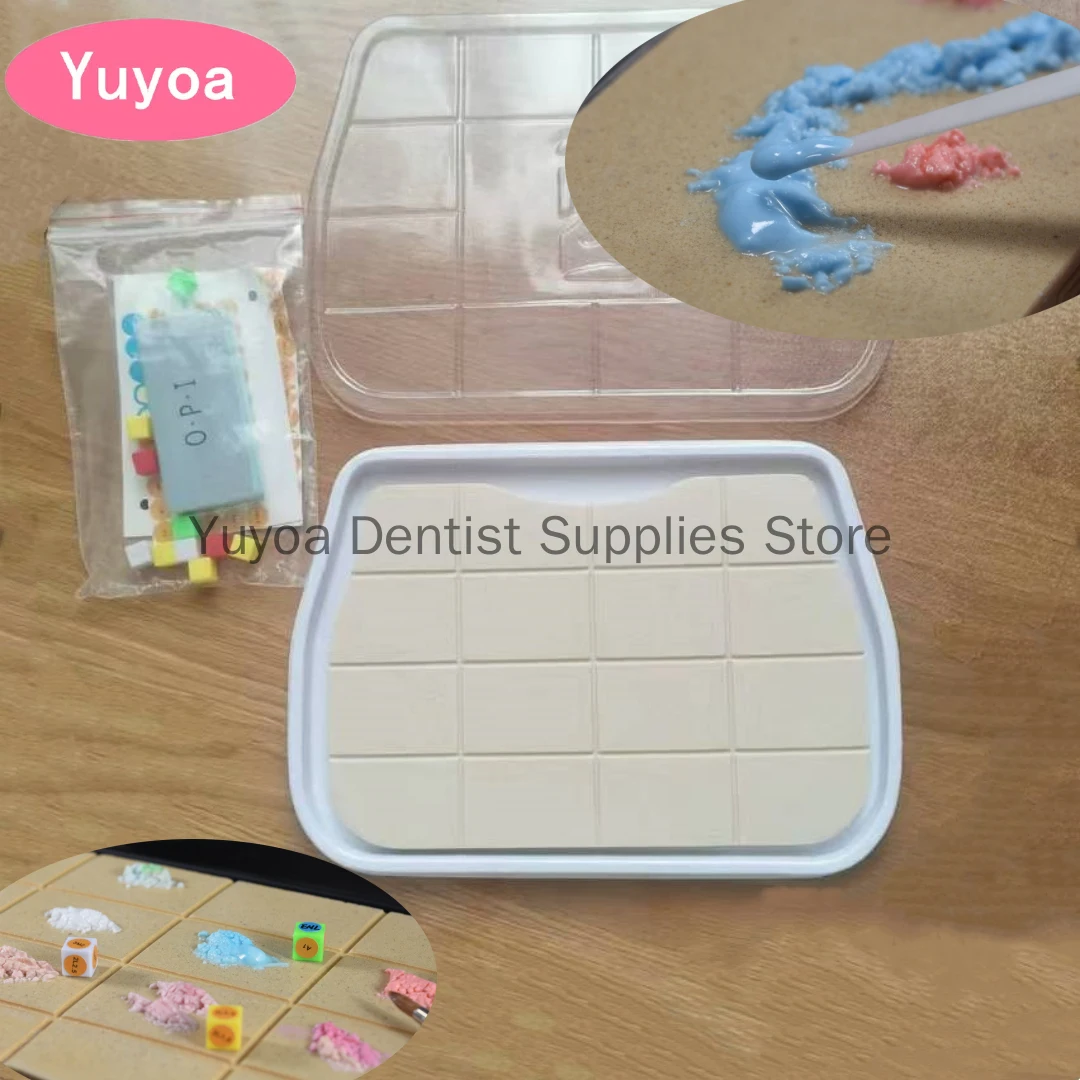 1 set Dental Lab Adjustable-free Moisturizing Ceramic Palette Denture Making Porcelain Tray Laboratory Dentistry Tools