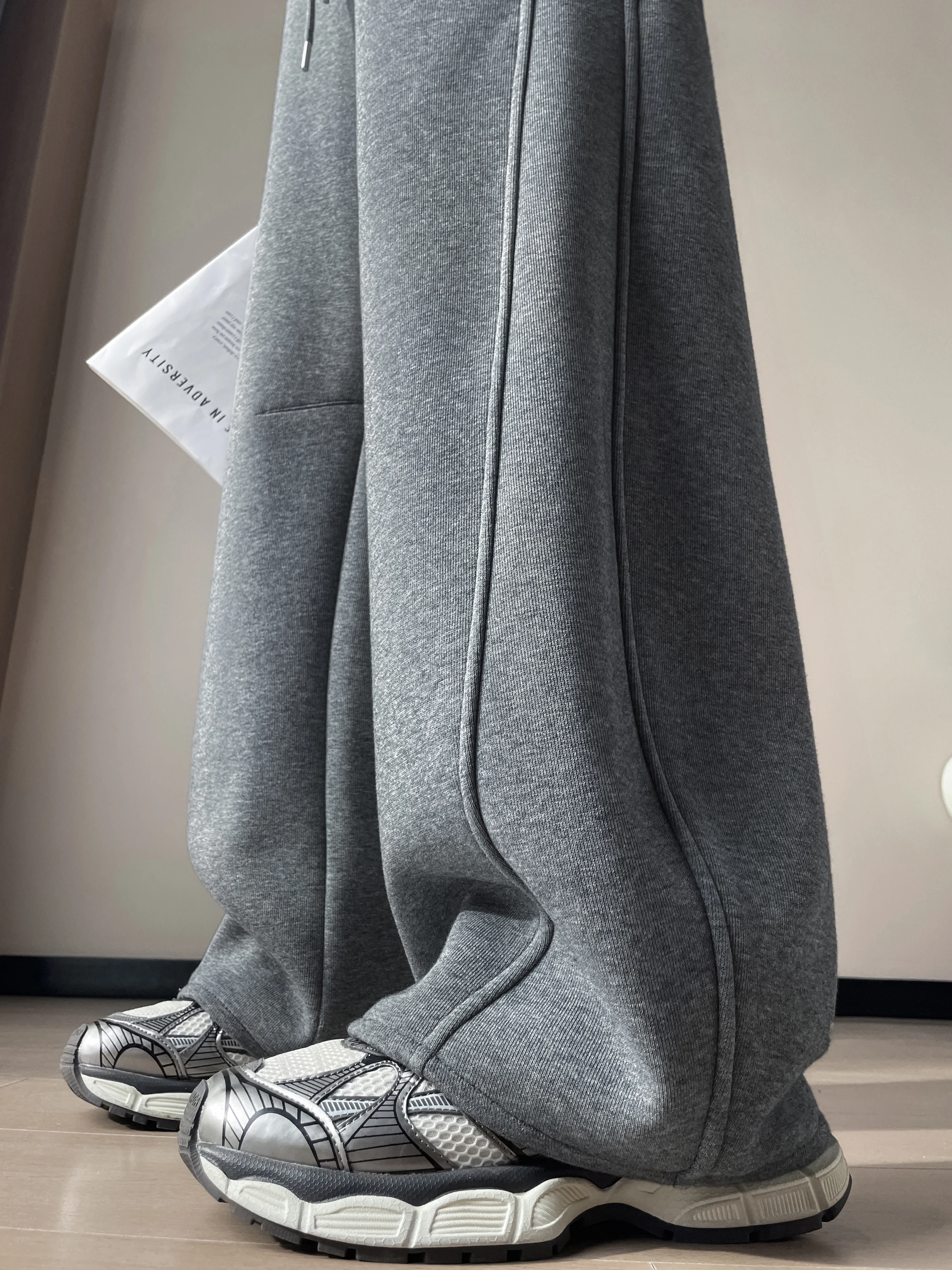 Calças Casuais Amarelas de Abóbora Thiened Fce para Mulheres, Cintura Alta, Ajuste Slim, Calças de Esporte com Pernas Largas