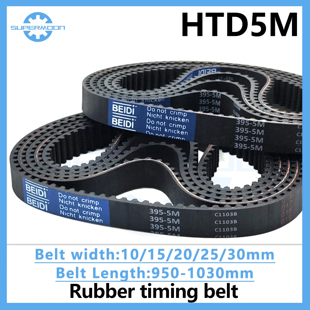 

HTD 5M Rubber Timing Belt Length 950 955 960 965 970 975 980 985 990 995 1000 1005 1010 1015 1020 1025 1030mm Width 10-30mm