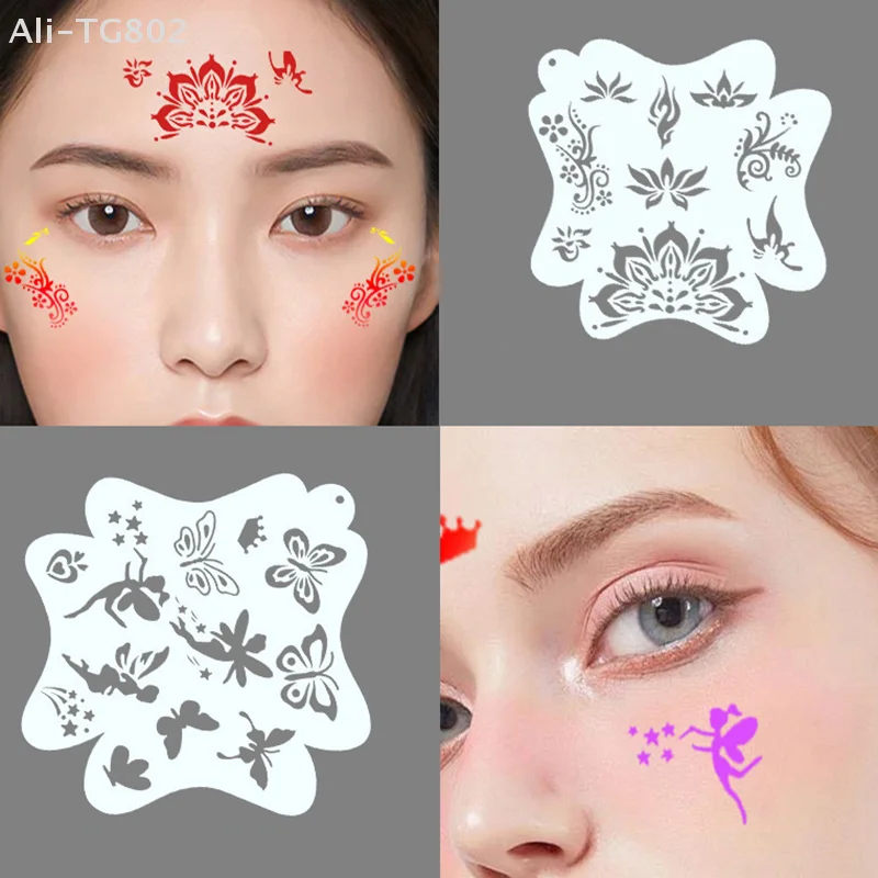 Reusable Plastic Stencils for Body Painting Face Art Temporary Tattoos Stamps Design Template for All Ages