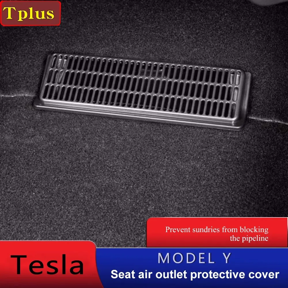 

For Tesla Model Y Car Air Conditioner Cover Black Dustproof Under Rear Seat Seat Air Vent Duct Outlet Shell Cover