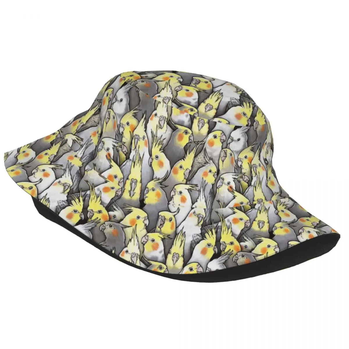 Cockatiel Animal Bucket Hat for Teen Summer Vocation Parrots Bird Sun Hats Hip Hop for Outdoor Fishing Fisherman Hats Bob