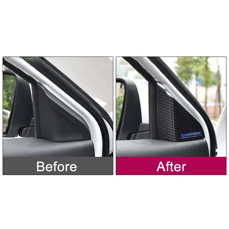 ABS Car Window A Pillar Colum Trim Cover Frame Sticker Decoration Fit For Jeep Compass 2017 2018 2019 2020 Interior Accessories view 3