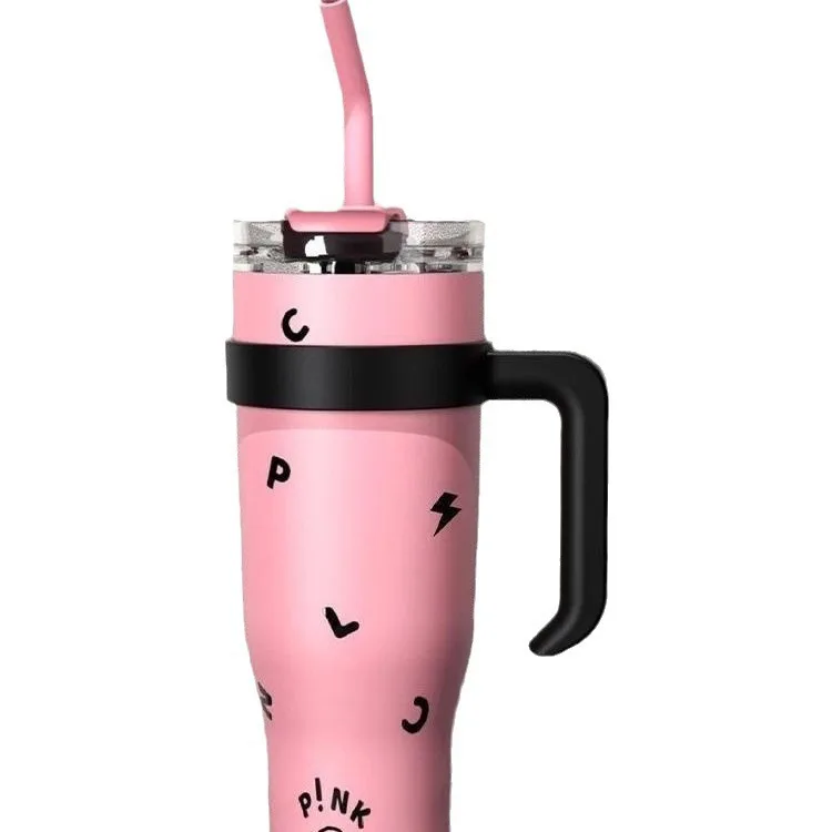 BLACKPINK Big Mac 40Oz Ice Cream Cup High-Looking Girl Handle Straw Cup Car Portable Cup