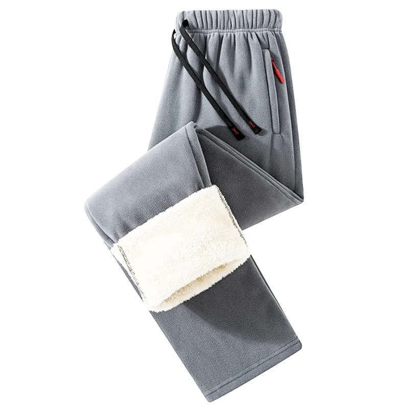 حجم كبير 7XL 8XL القطبية الصوف الرجال بانت الرباط الشتاء Sweatpants الذكور الدافئة الرياضة بنطلون عادية نحى شيربا مكبل بانت #3