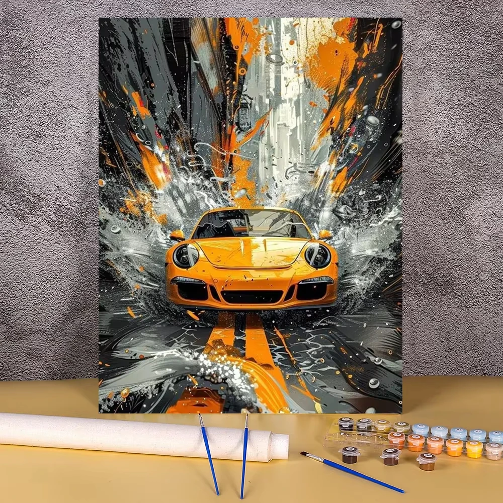 Acrylic Paint By Numbers Red Sports Car  Painting By Numbers on Canvas Coloring By Number for Adults Paint Digital Art