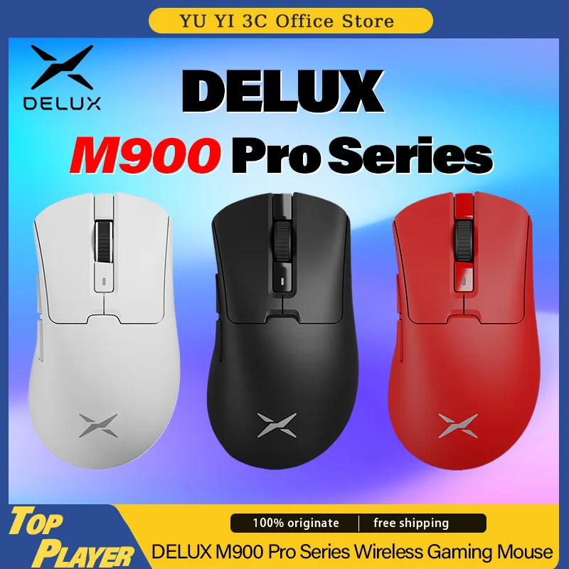 

Мышь Компьютерная DELUX M900 Pro беспроводная, игровая мышь с сенсором PAW3395, 8k, опрос, RGB подзарядка, два режима, Nordic52833