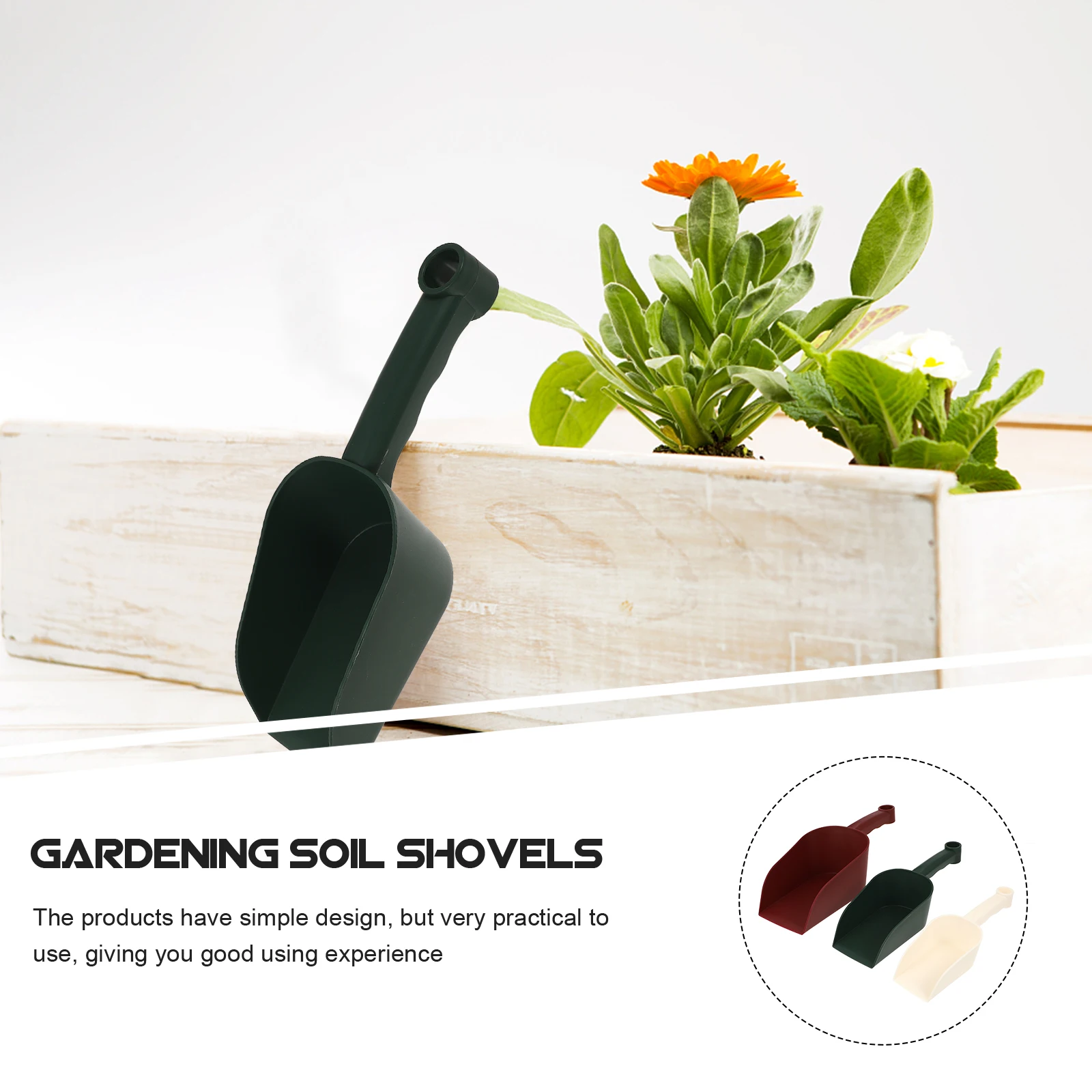 3 Pcs Soil Shovels Lightweight PP Plastic Gardening Tools Mini Dirt Rake Removal Planting Tool Durable Compact Design Easy