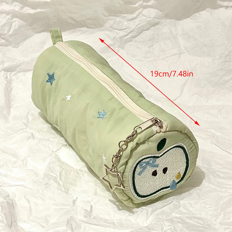 Estuche de lápices de pastel de manzana verde Kawaii, bolsa de almacenamiento, bolsa de cosméticos, papelería para estudiantes, suministros escolares, regreso a la escuela