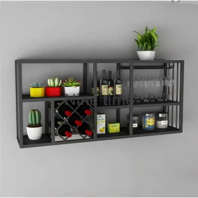 Antique Bar Accessories Outdoor Metal Storage Cabinet Whiskey Wine Refrigerator Shelves Hanging Showcase High End Wall Furniture