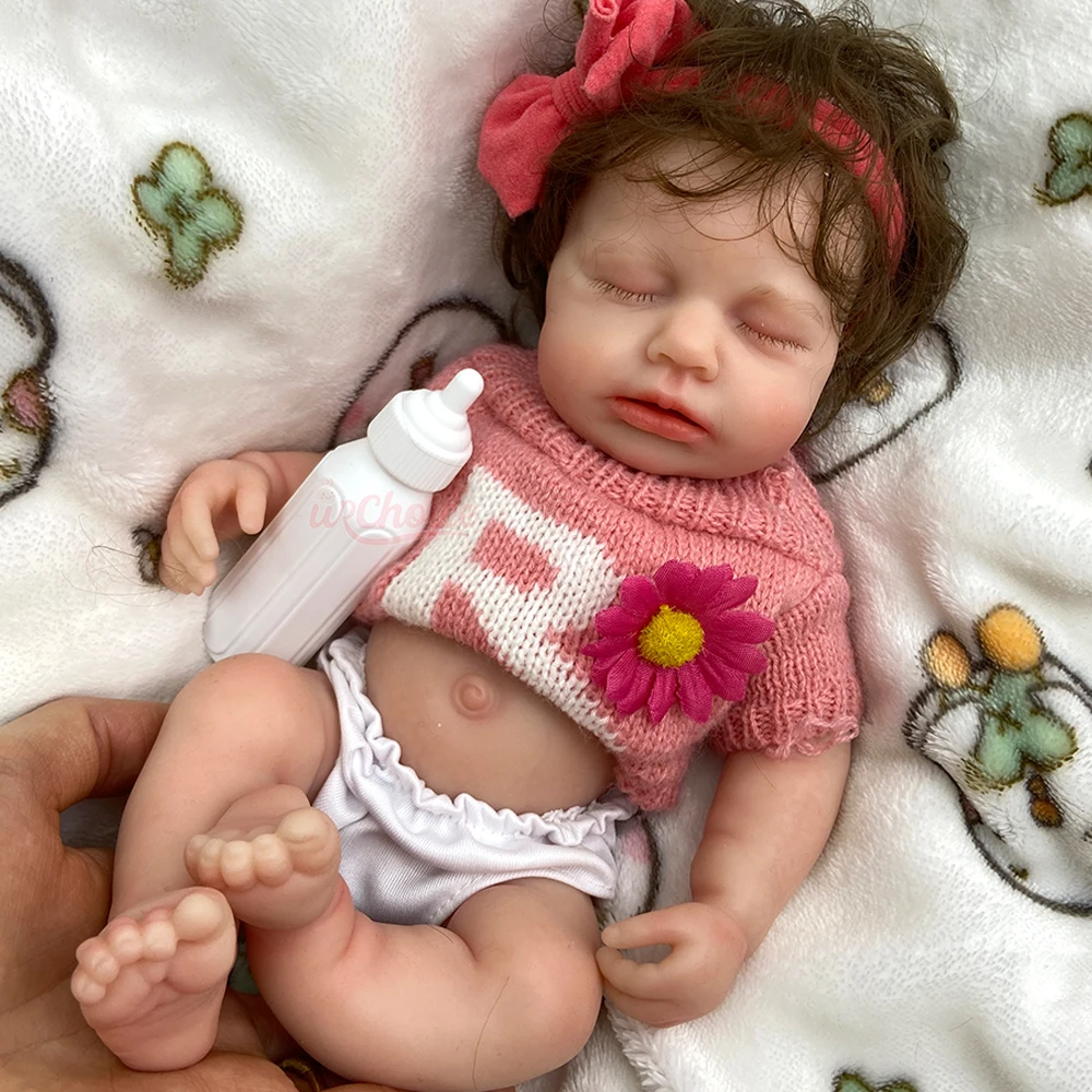 12-calowa lalka reborn z pełnym, silikonowym ciałem, otwierającą się ustami, z włosami, z możliwością mycia, miękka, idealna na prezent urodzinowy lub świąteczny.