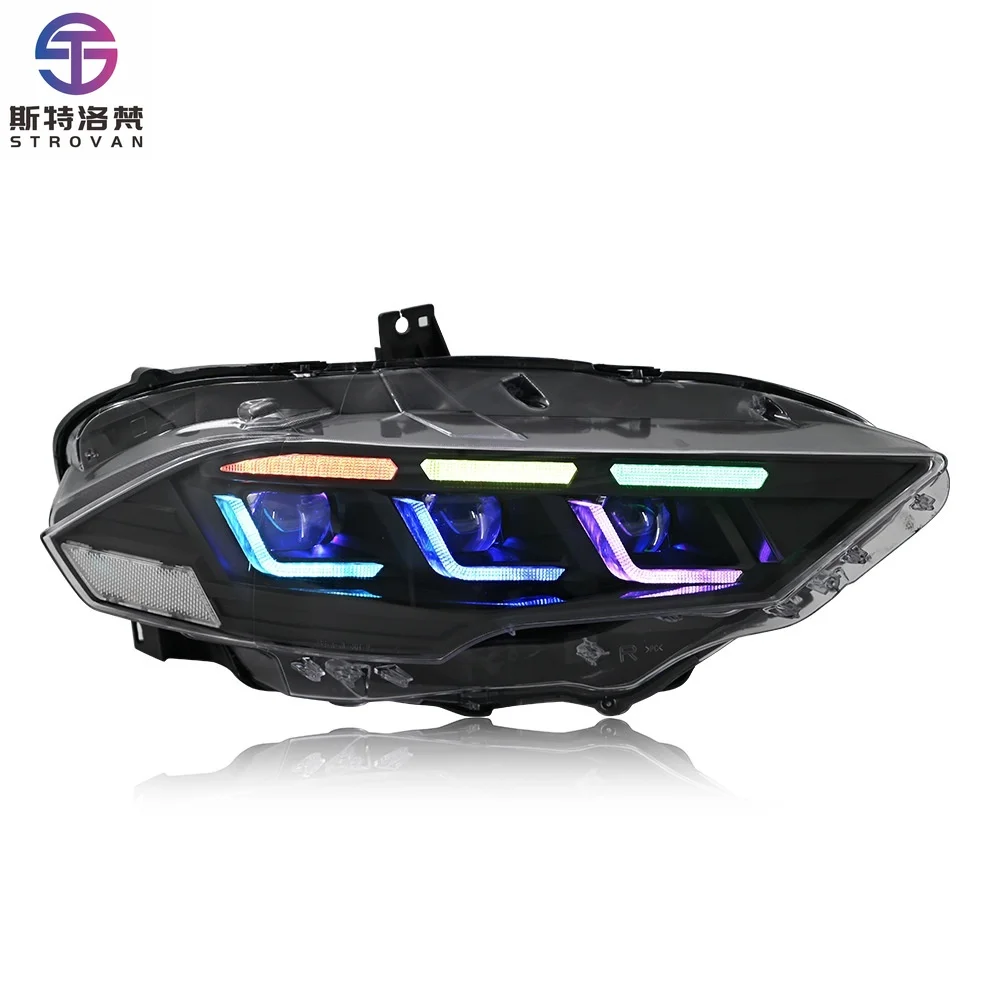 

Deren High qualityAuto-y Colored Car LED Headlight for Fords Mustang 2018-22 Tuning Head Lamp RGB for Mustang Car Accessories