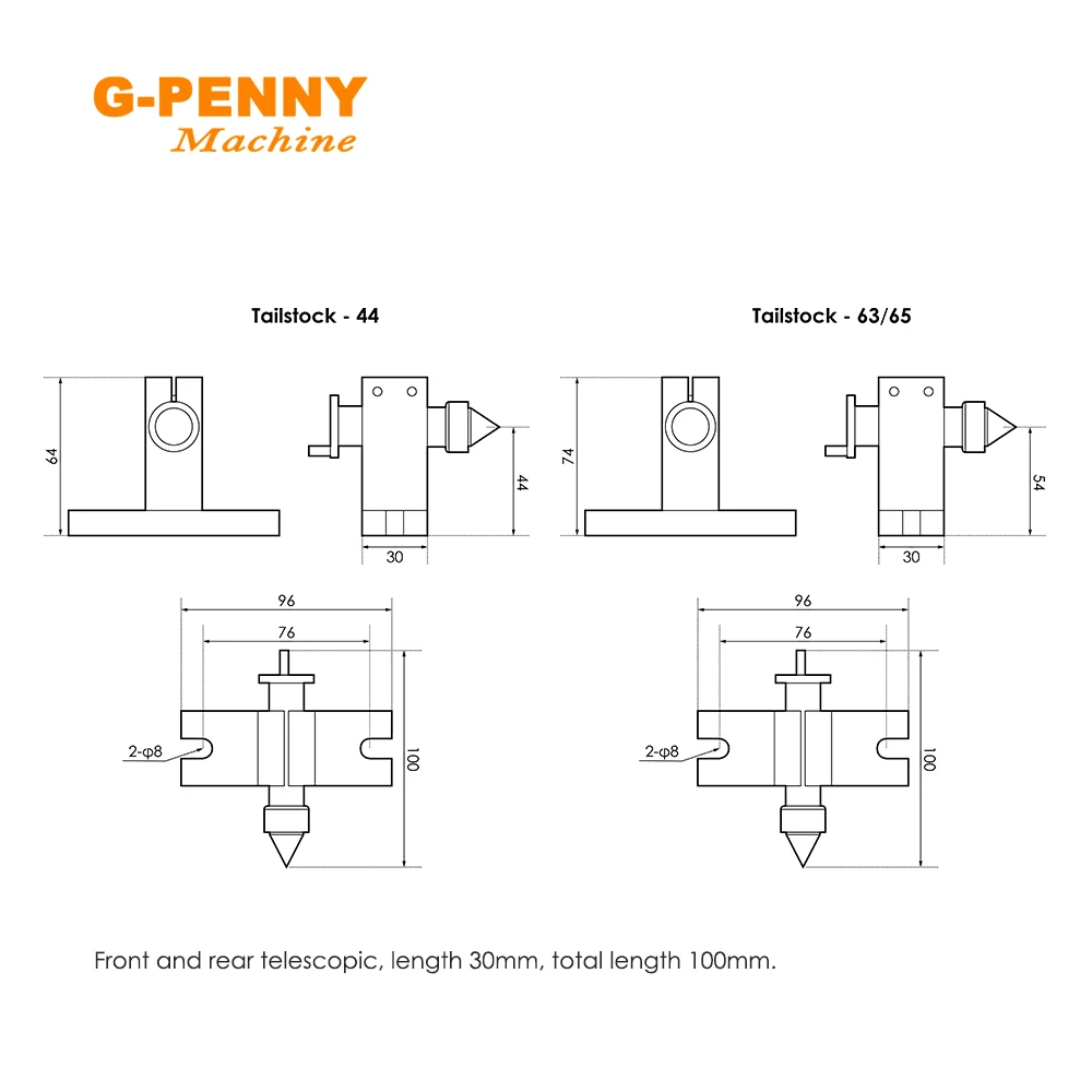 G-Penny 4th Axis Kit With Tailstock Rotate Axis With Nema17 Stepper Motor 50/65mm CNC Dividing Head Rotation 4:1 for Mini Router