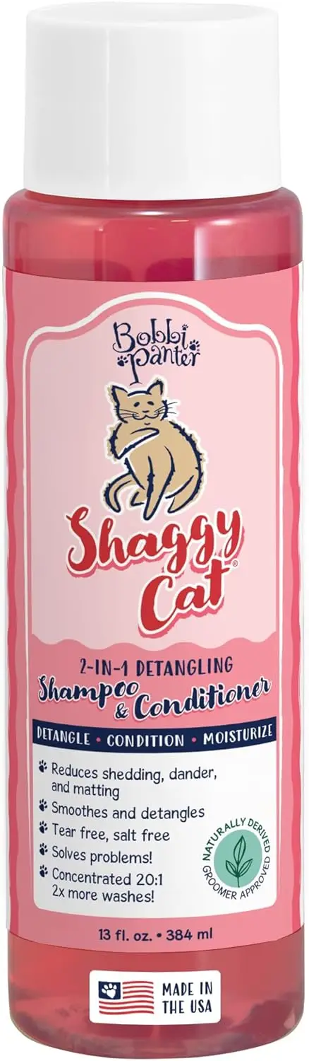 Katzen-Shampoo und Spülung – völlig natürlich, 2-in-1, reduziert Haarausfall und Hautfleisch – Wassermelonen-Duft, 13 oz